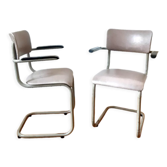 Paire de chaises cantilever Tubax 1950