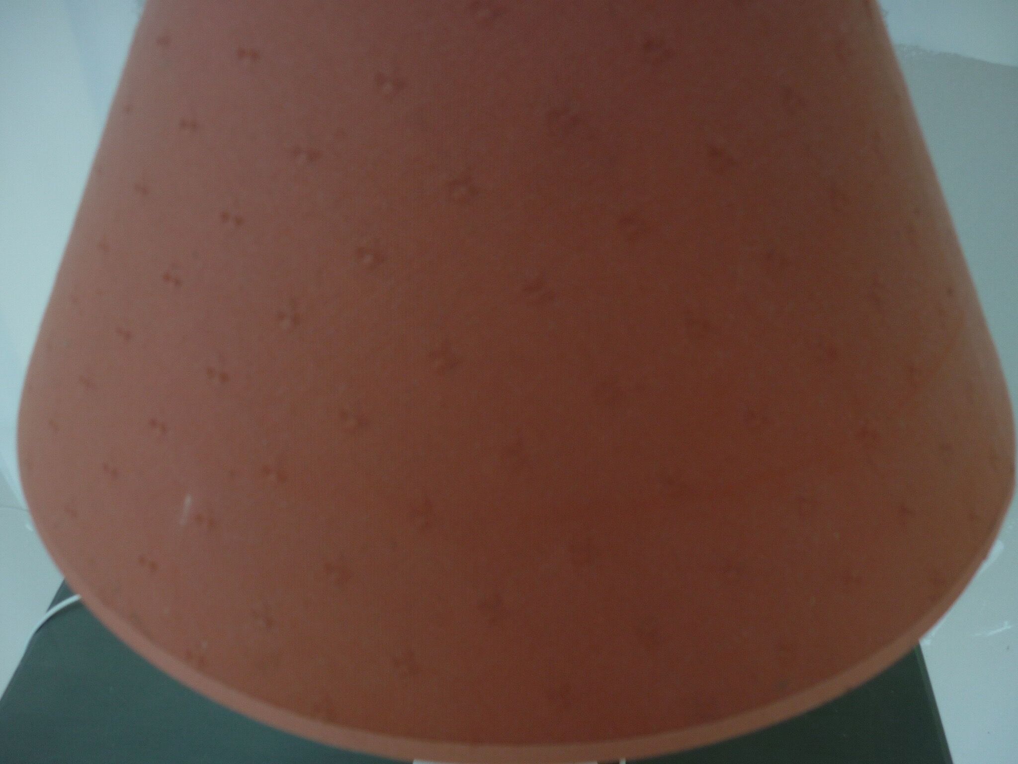 White wooden lamp and brick lampshade