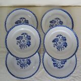 6 assiettes plates Lunéville  faience ancienne
