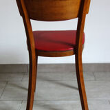 Vintage red skaï bistro chair