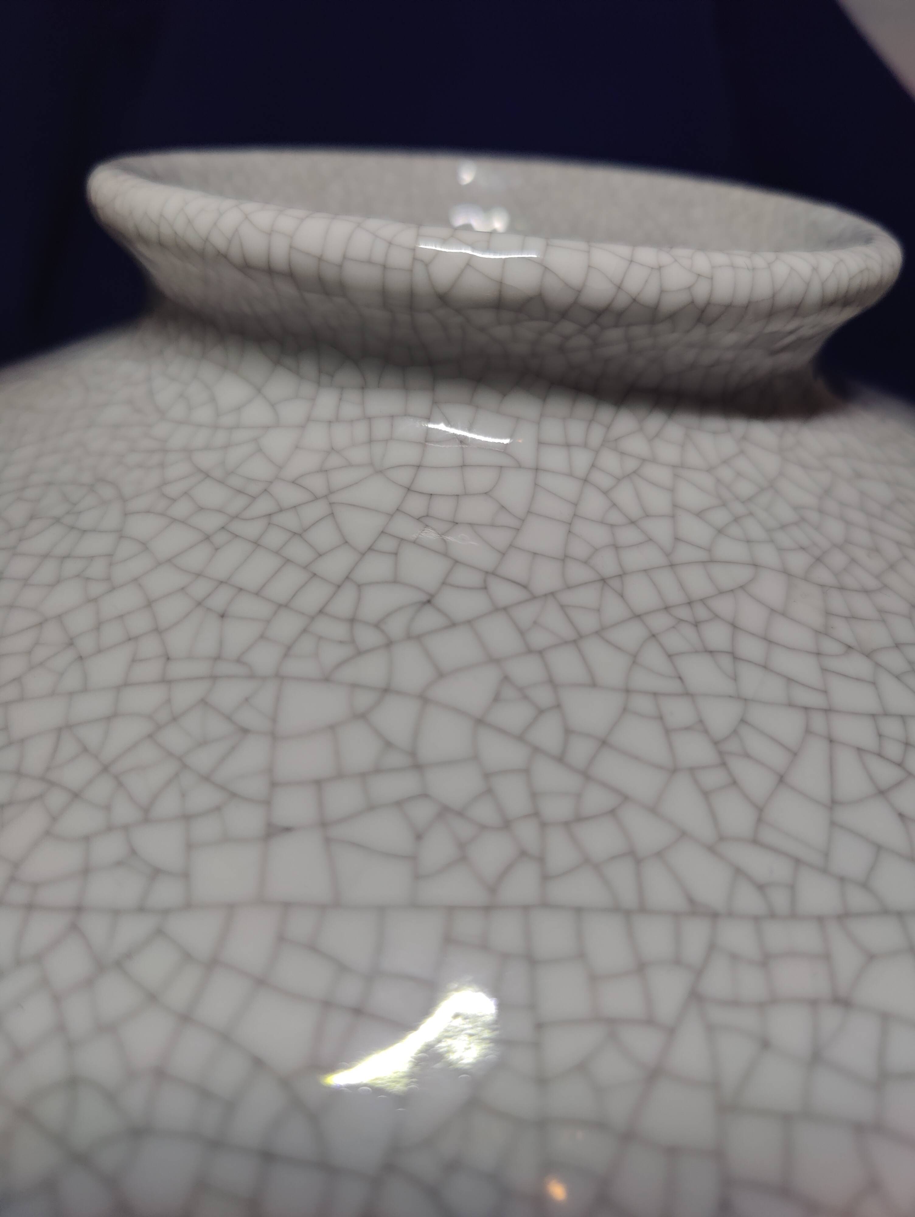 Large Art Deco vase in crackled earthenware