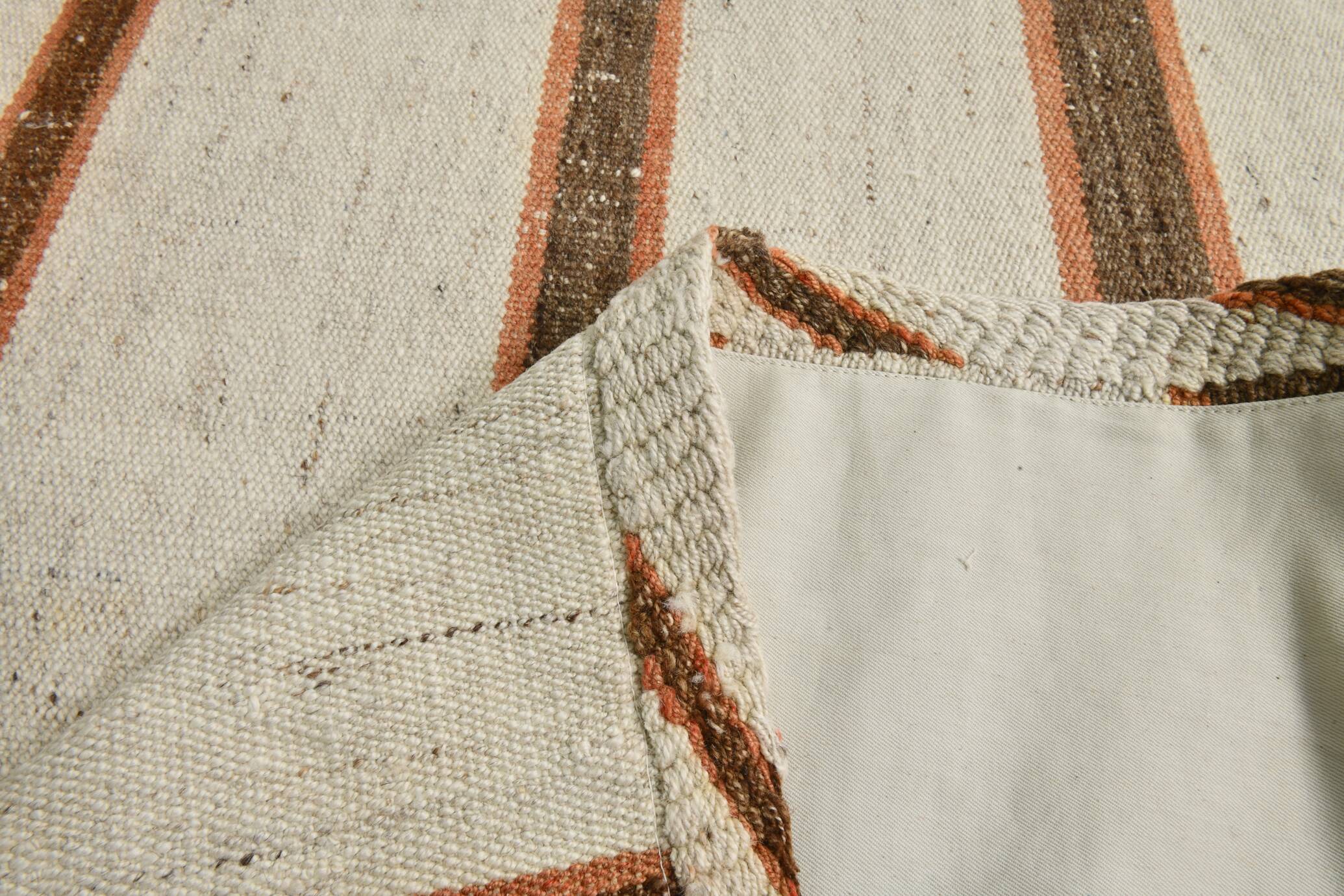 2x8 Brown & Beige Kilim Runner Rug, 71x260Cm
