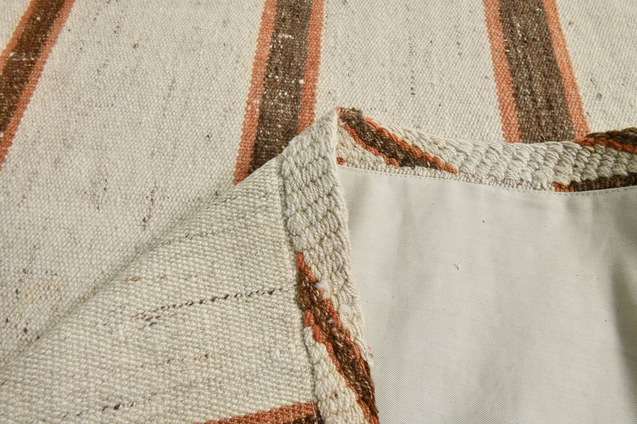 Tapis Kilim marron et beige 2x8, 71x260 cm