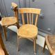 Set of 10 mismatched curved wood bistro chairs from the 1950s-60s