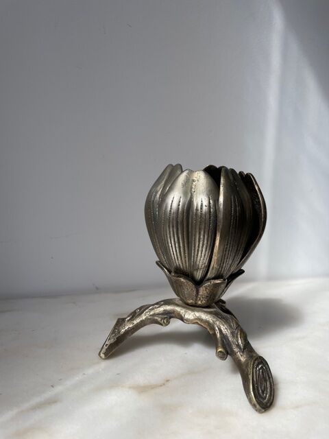 Ashtray flower 1970 silver bronze