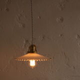 Hanging Lampshade former opaline white edging transparent