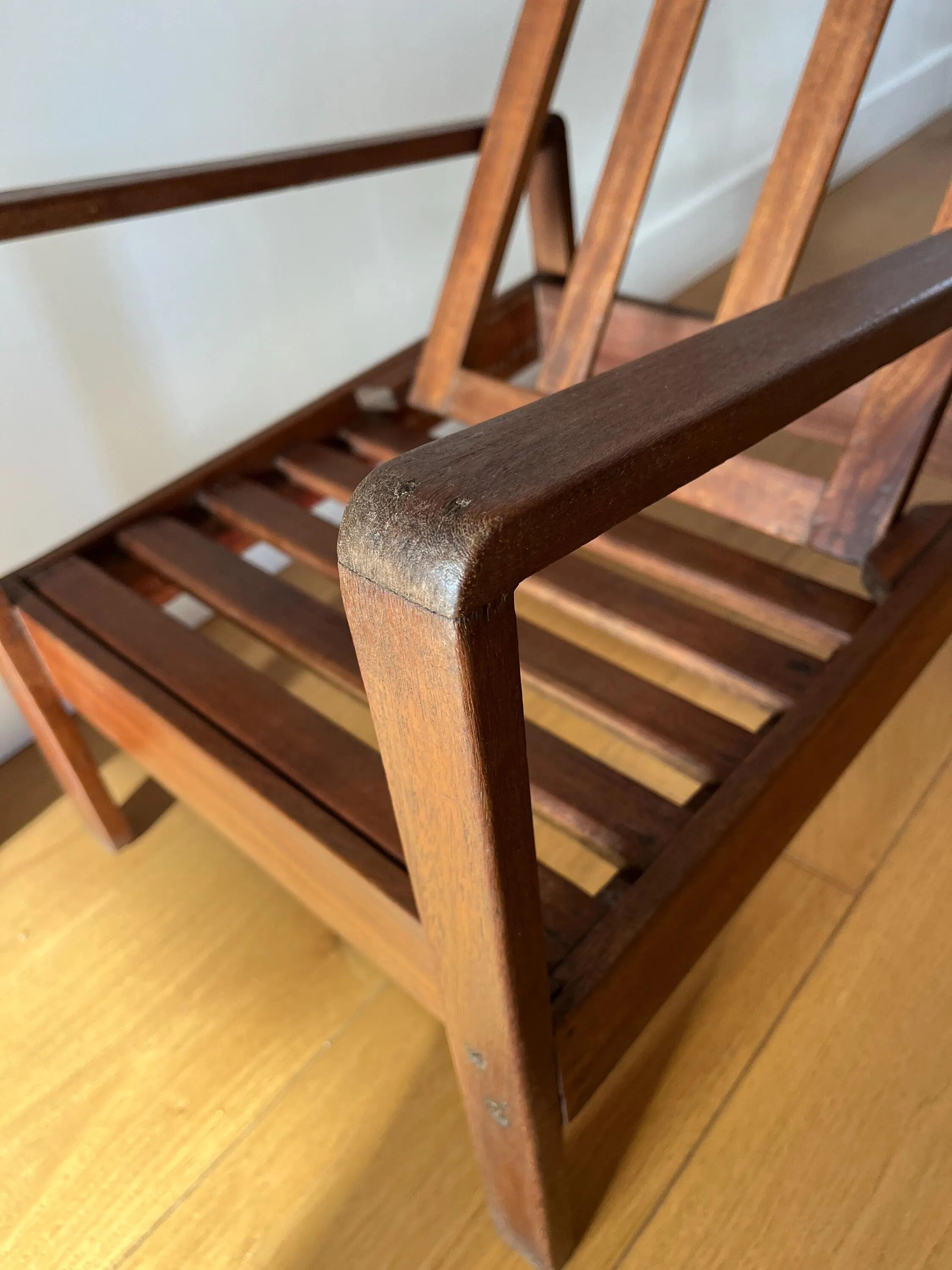 Vintage wooden armchair for children 1960