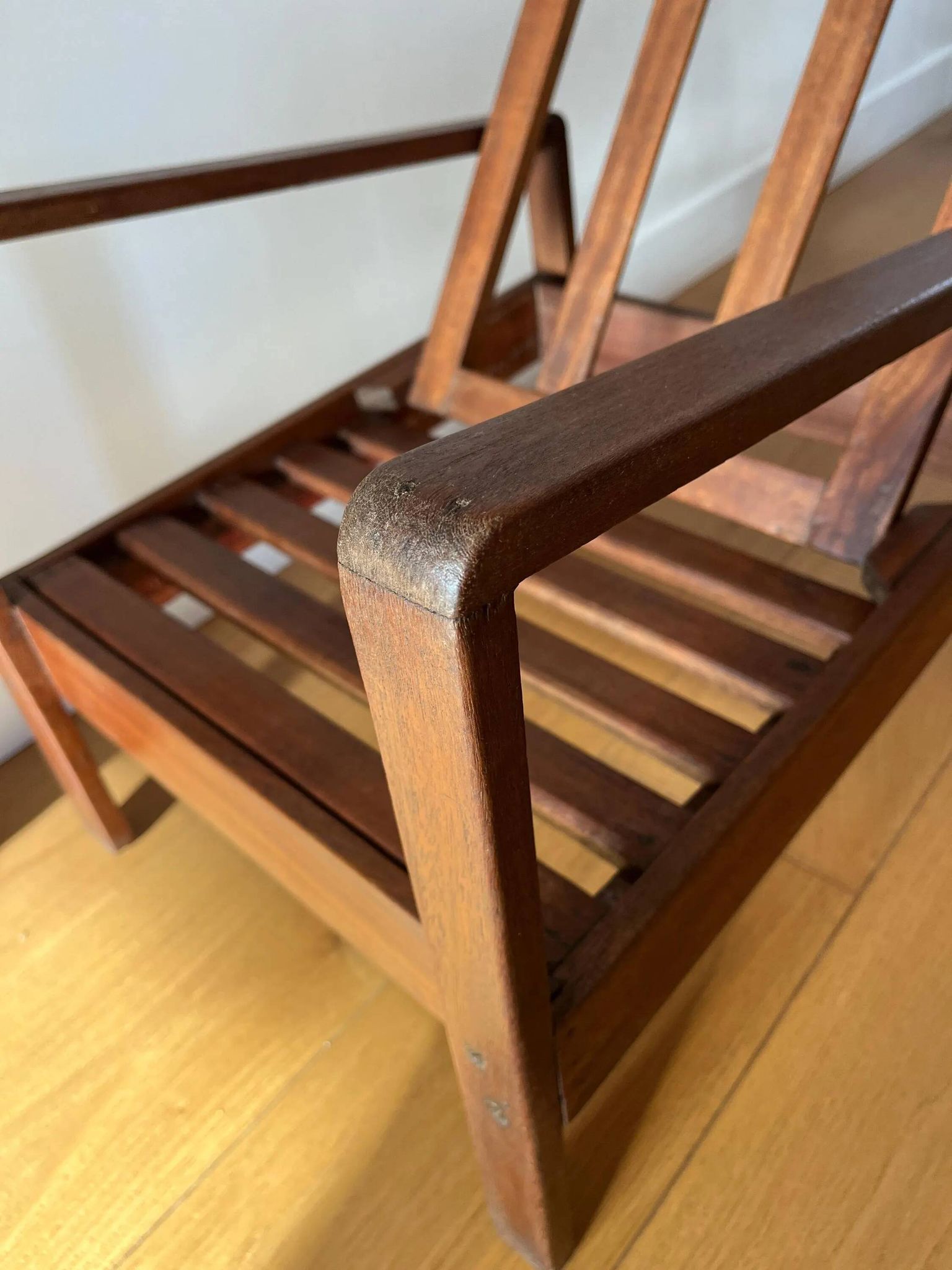 Vintage wooden armchair for children 1960