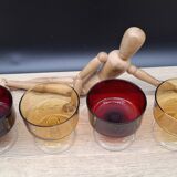 Set of 4 champagne glasses Cavalier Sweden Luminarc two-tone