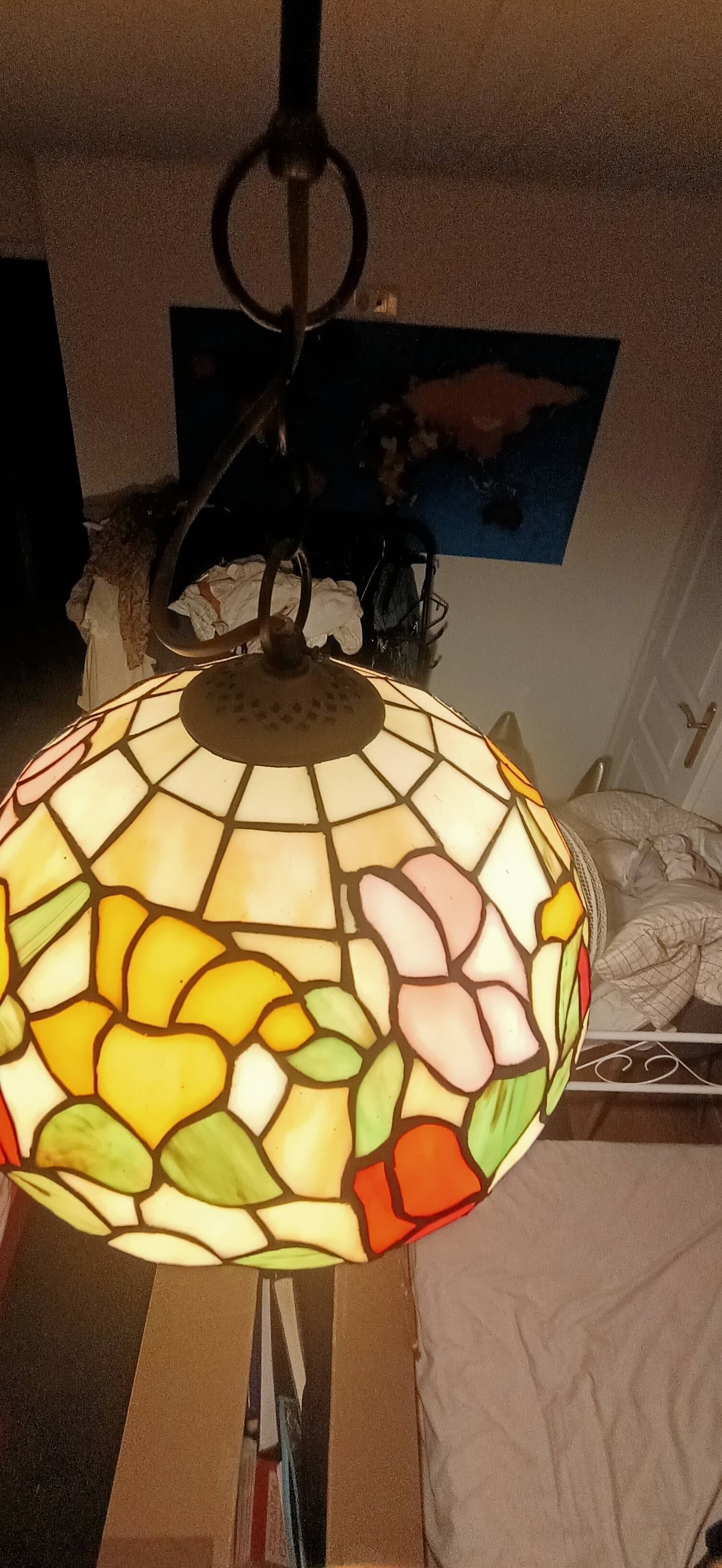 Tiffany-style pendant light – Ø 30 cm – genuine glass – heavy