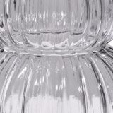 Smoked grey round glass vase 25cm