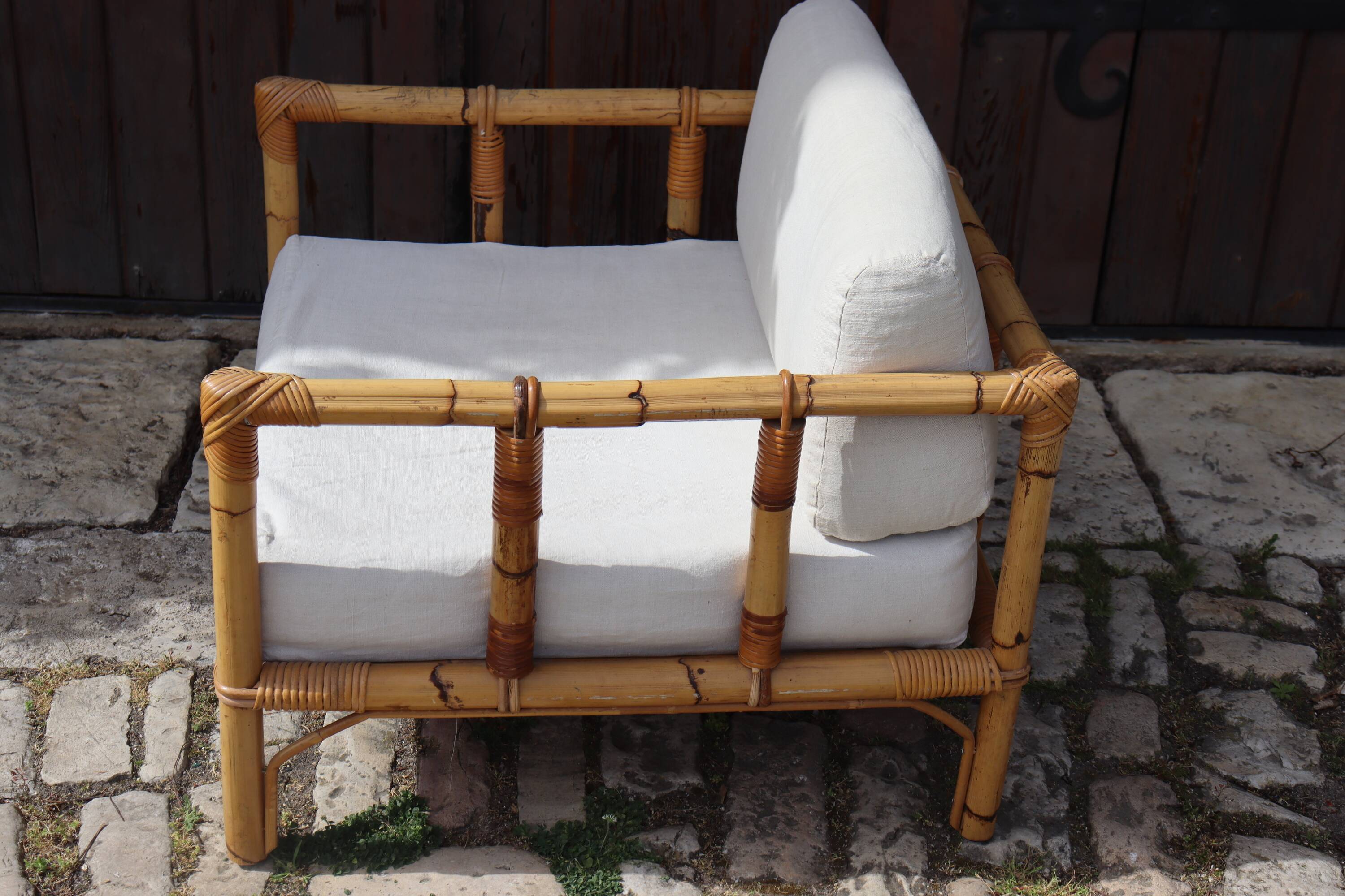 Rattan armchair Italy by Dal Vera 1970