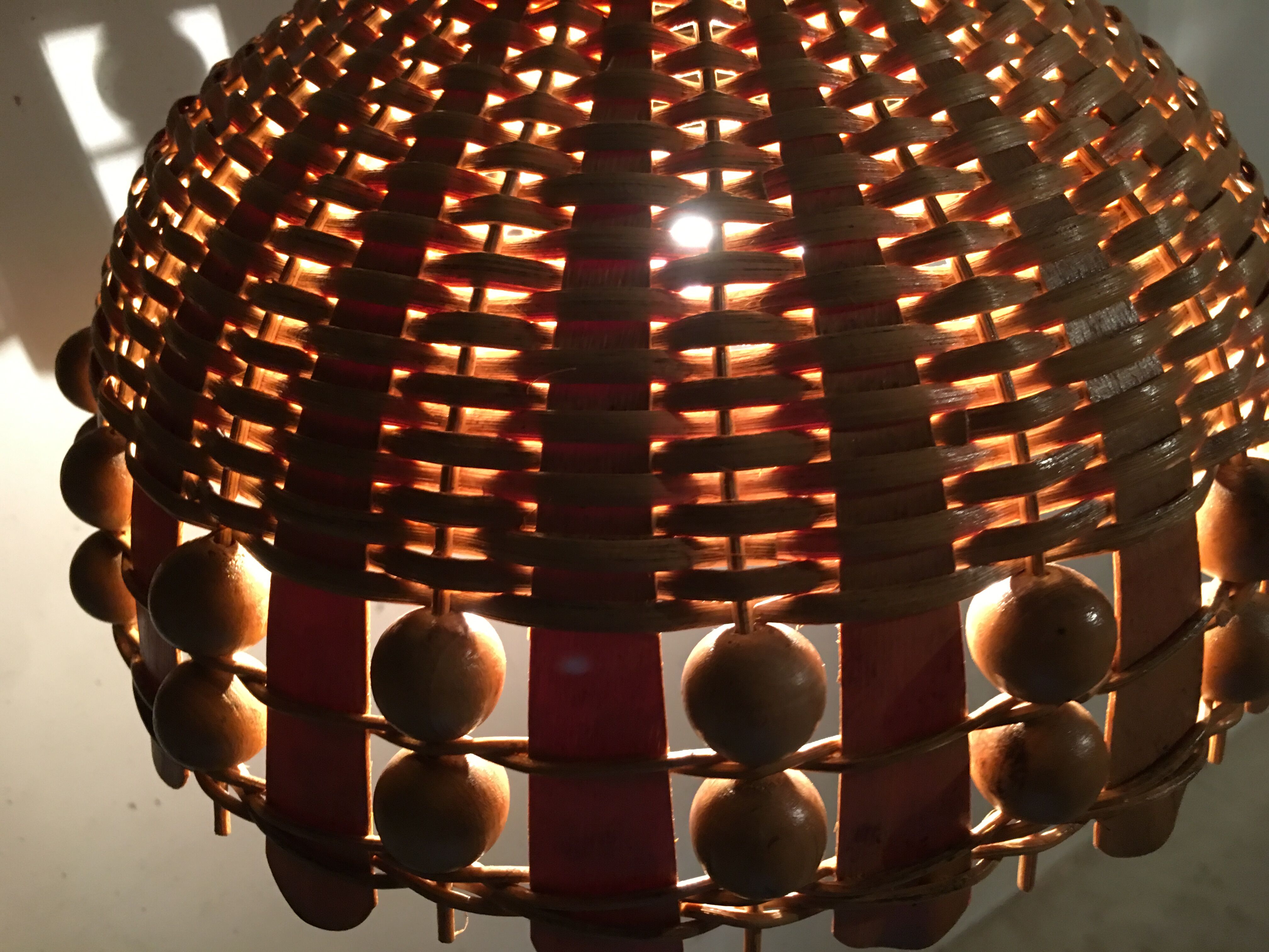 Hanging lamp 60s rattan