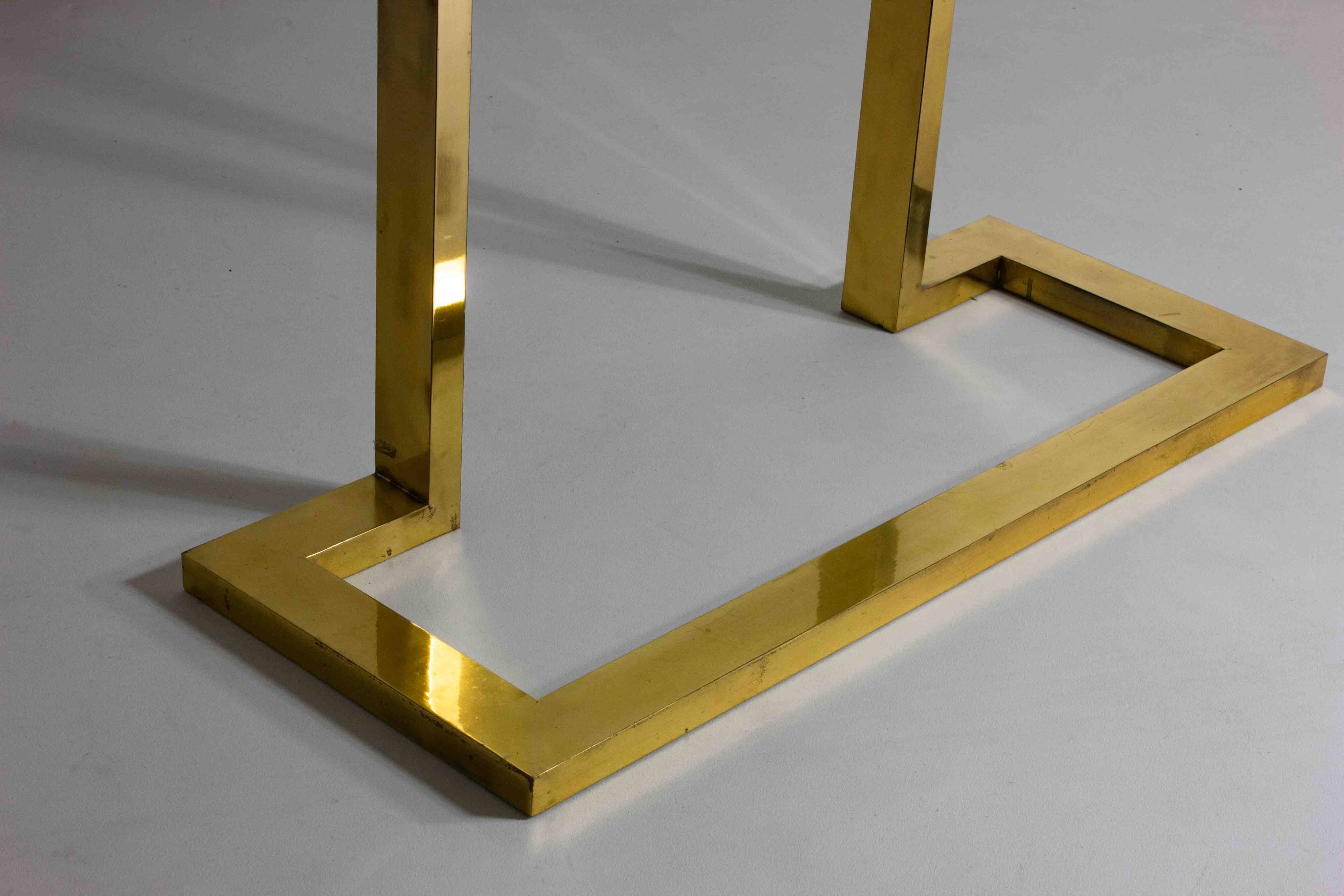 Rare Nucci Valsecchi console in bronze and blue granite, Italy 1970s