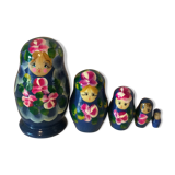 Vintage blue Matriochka Russian dolls
