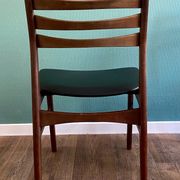 Pair of beech chairs with black skai trim Faldsled, Denmark 1970