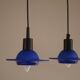 Set of 4 vintage blue glass pendants, made by Design Light A/S, Denmark, 1990s.