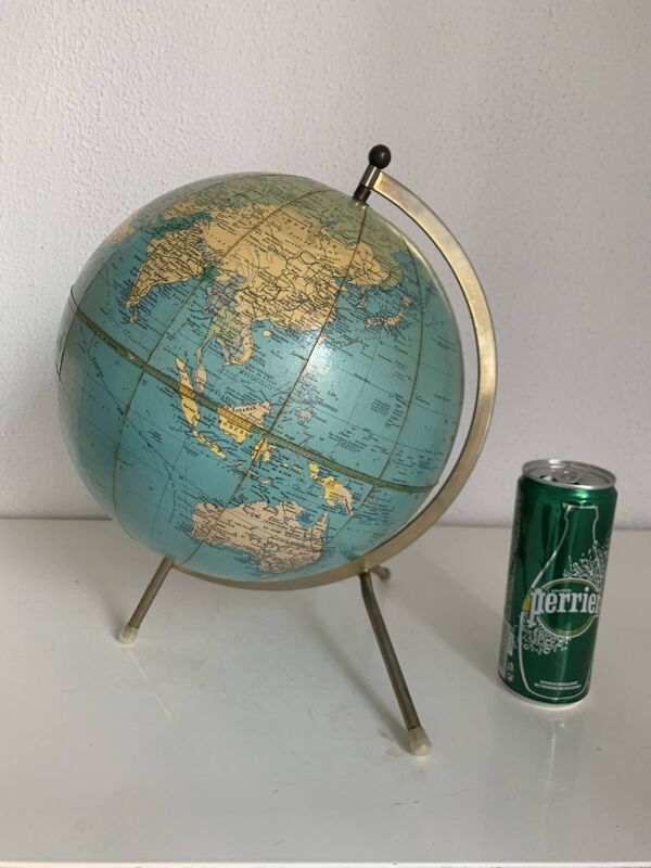 Globe  vintage 1976 terrestre tripode Taride philips challenge mappemonde -