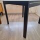 Italian metal table with frosted glass top, extendable.