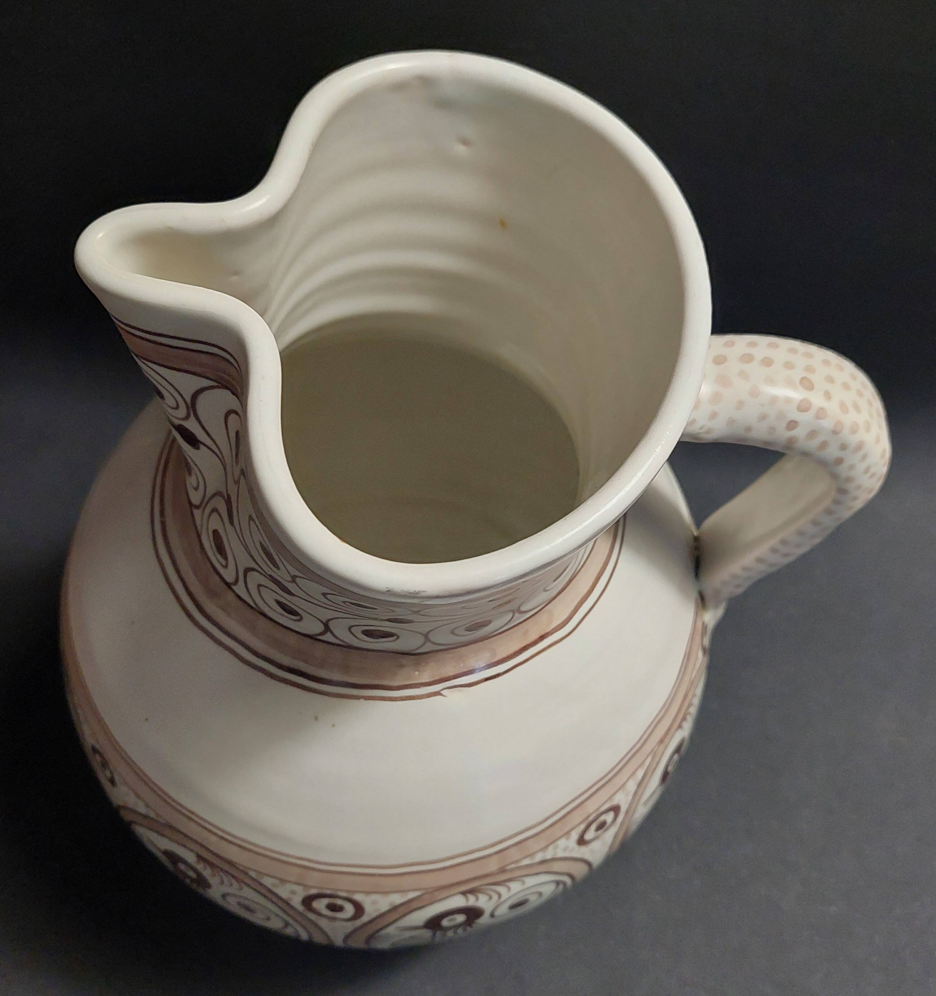 Vintage Talavera ceramic pitcher vase jug 20th century