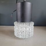 Vintage molded glass globe pendant light