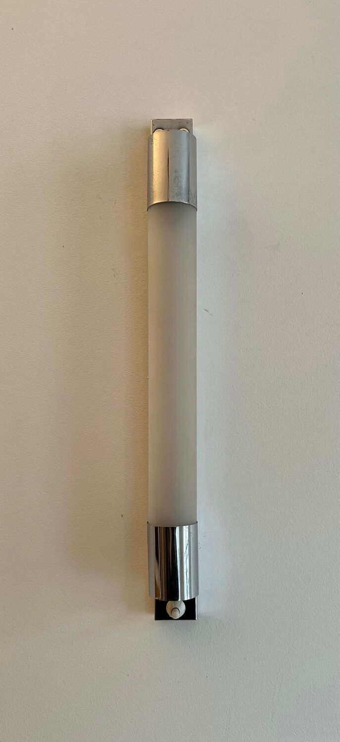Modernist wall lamp vintage chromed metal France 1930