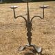 Large brutalist candlestick in handcrafted wrought iron