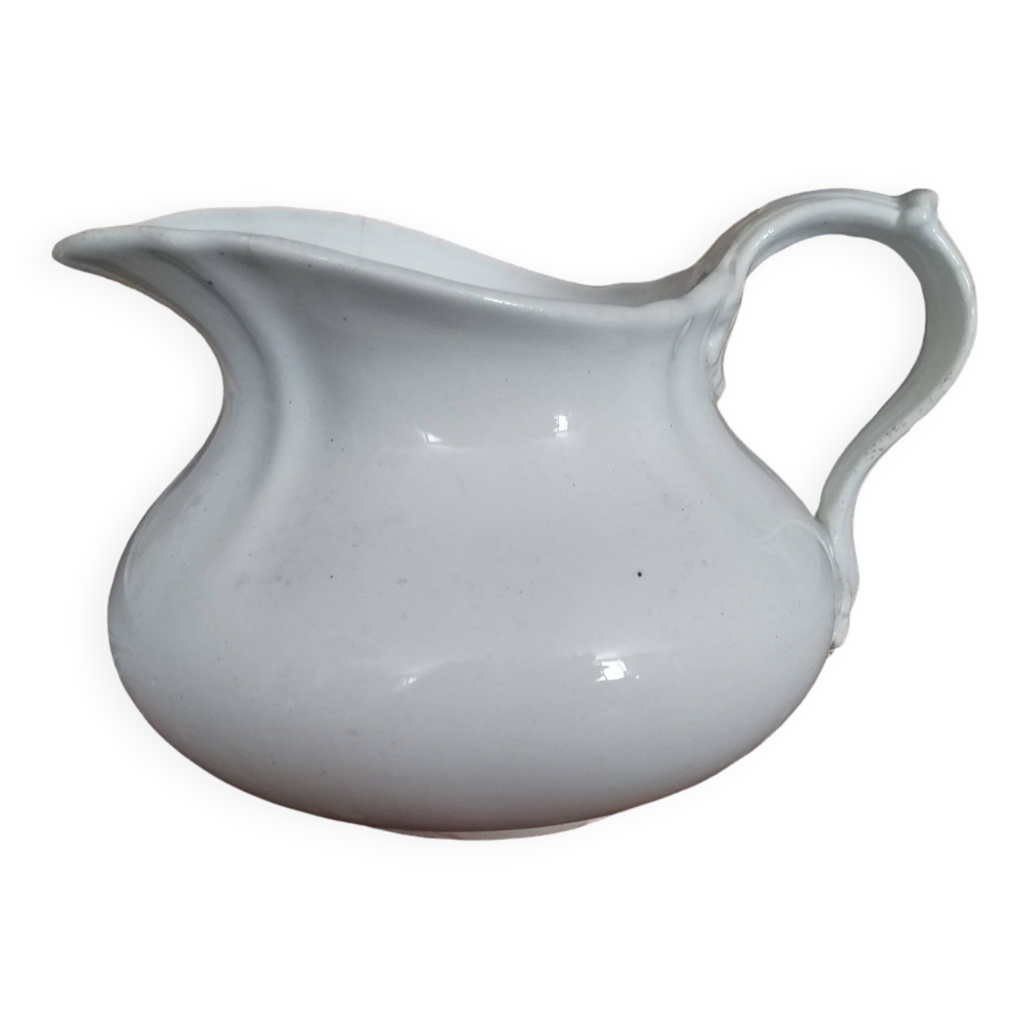 White earthenware jug 19th Creil and Montereau