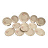 Limoges porcelain dessert service with flat floral decoration 12 plates