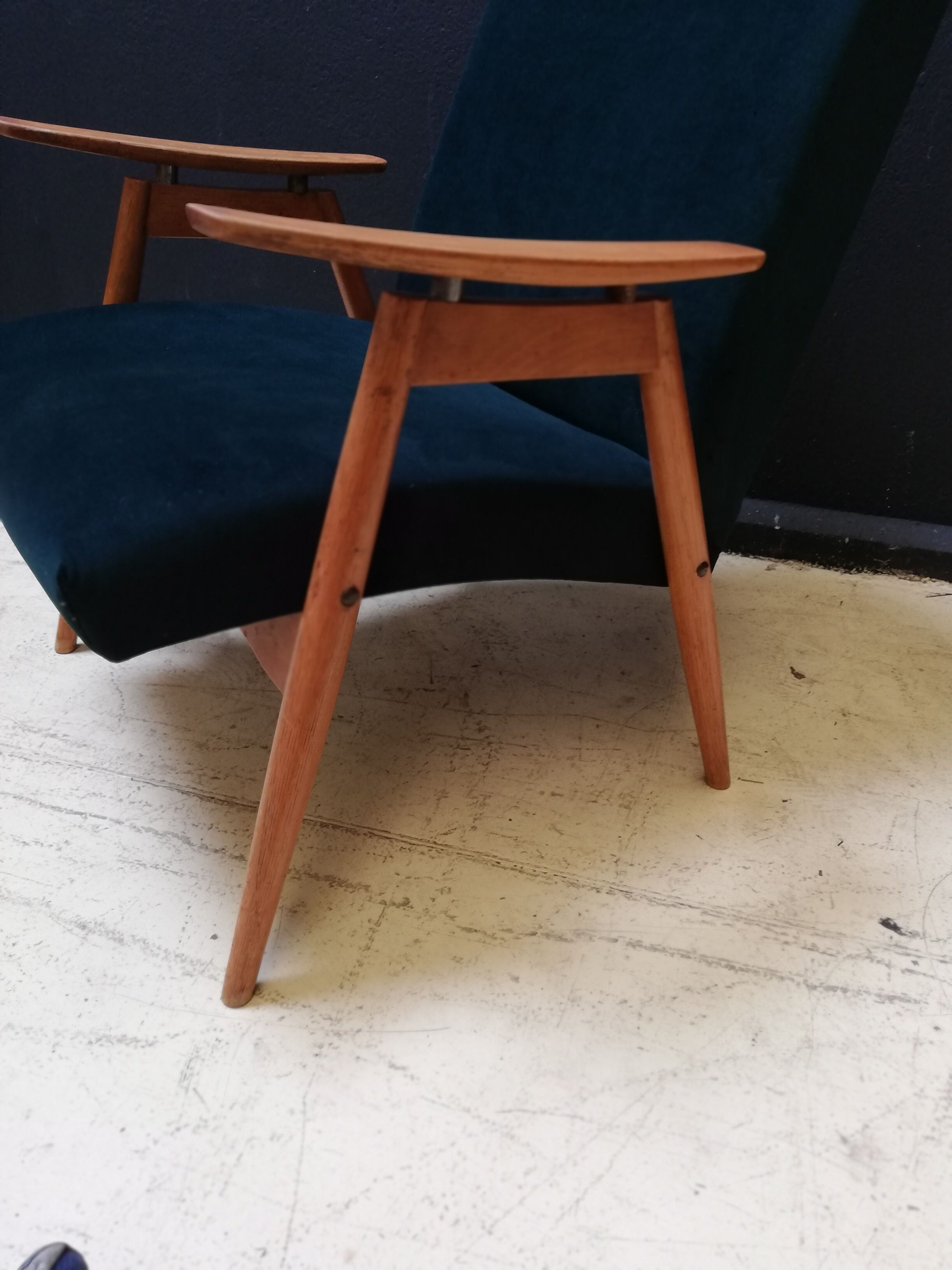 Pair of vintage Czech armchairs (Jiroutek), art deco style, 1960