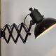 Industrial Black Enamel Scissor Wall Lamp, 1950s