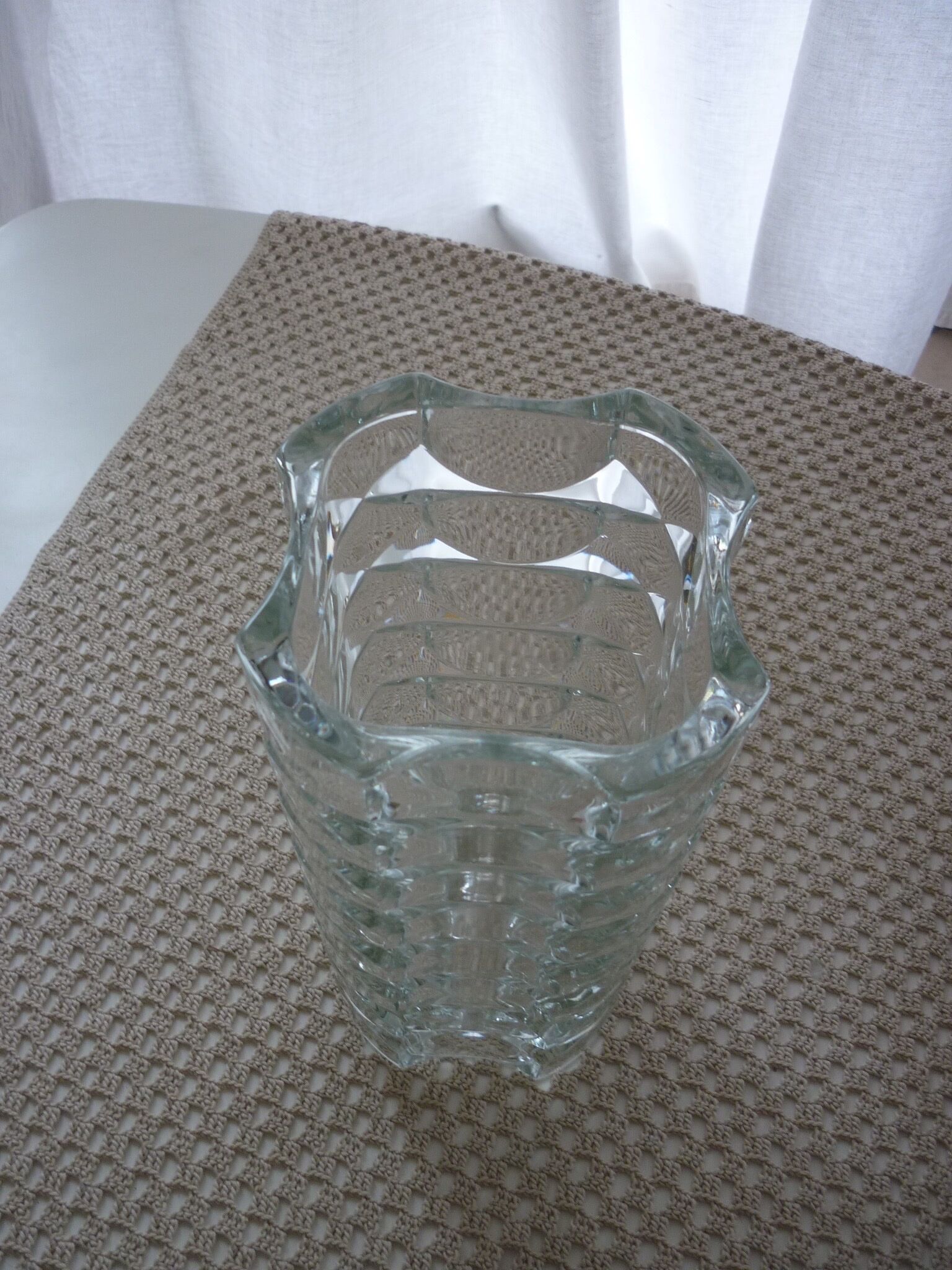 Art-deco faceted glass vase