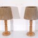 Pair of Scandinavian lamps in wood and rope 1970
