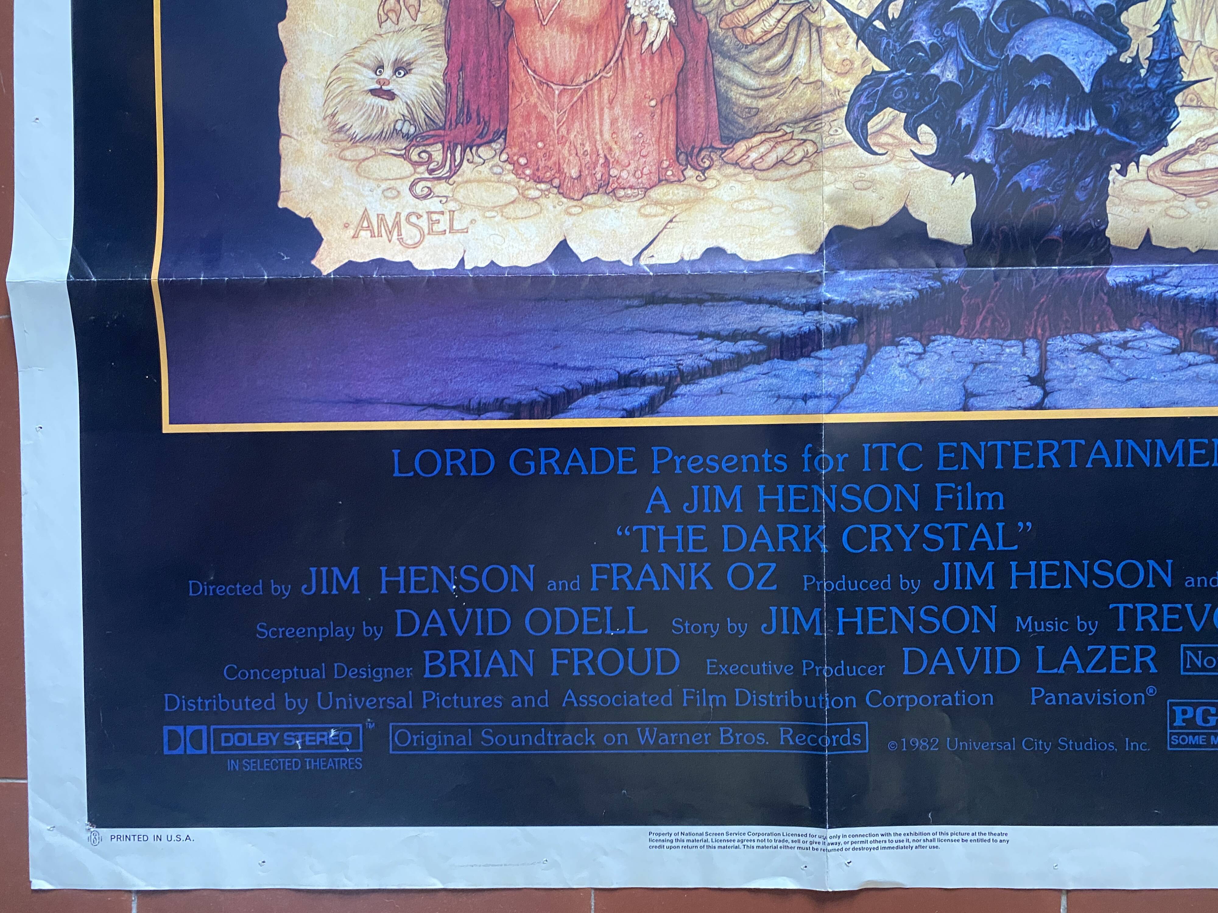 Original cinema poster "Dark Crystal" Frank Oz 69x104cm 1982