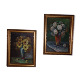 Paire de tableaux nature morte signé