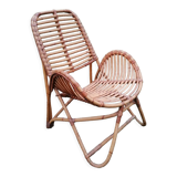 Vintage rattan armchair by Dirk Van Sliedregt for Rohe Noordwolde.