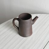 Petit pichet en grès marron vernis