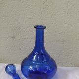Vintage blue glass carafe