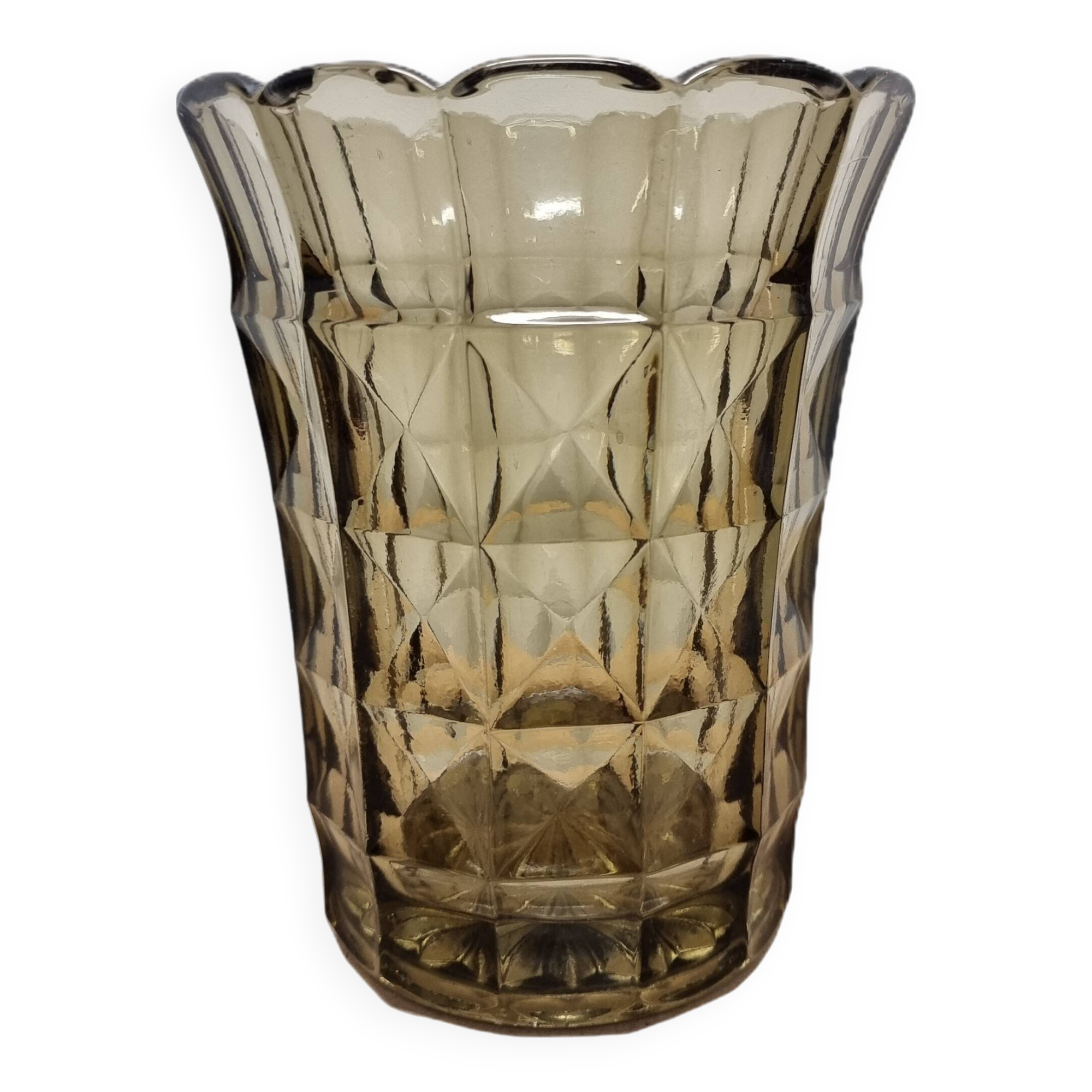 Art Deco Smoked Glass Vase 1930s