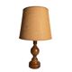 Vintage, large wooden base lamp with shade from around 1970.