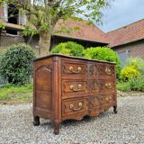 Crossbow Commode In Walnut Louis XV XVIII Eme Century