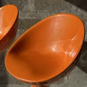 Vintage orange bar stools (x2)