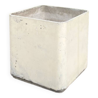 Large beige Eternit cube planter