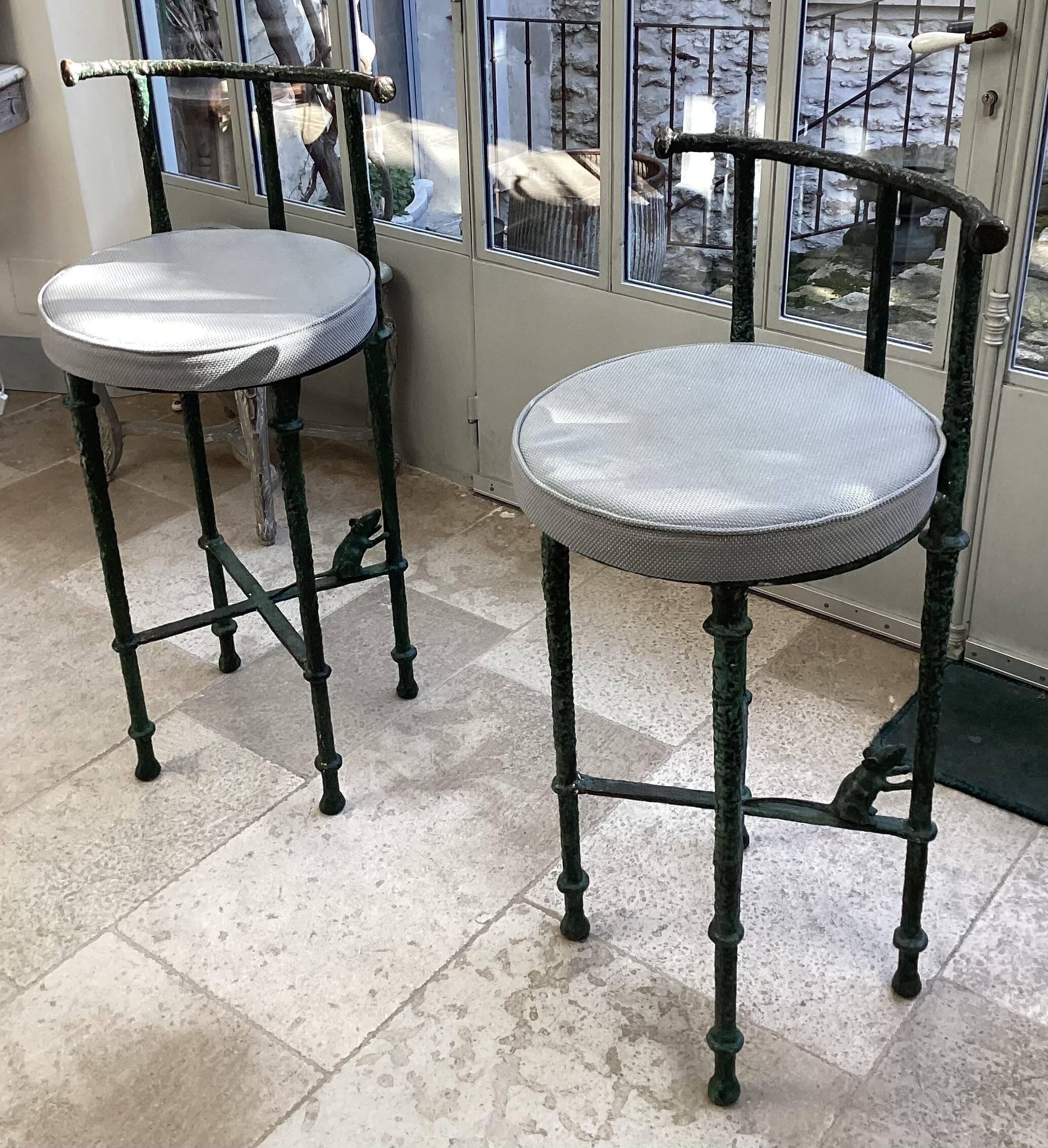 Bronze stool in the spirit of Giacometti.