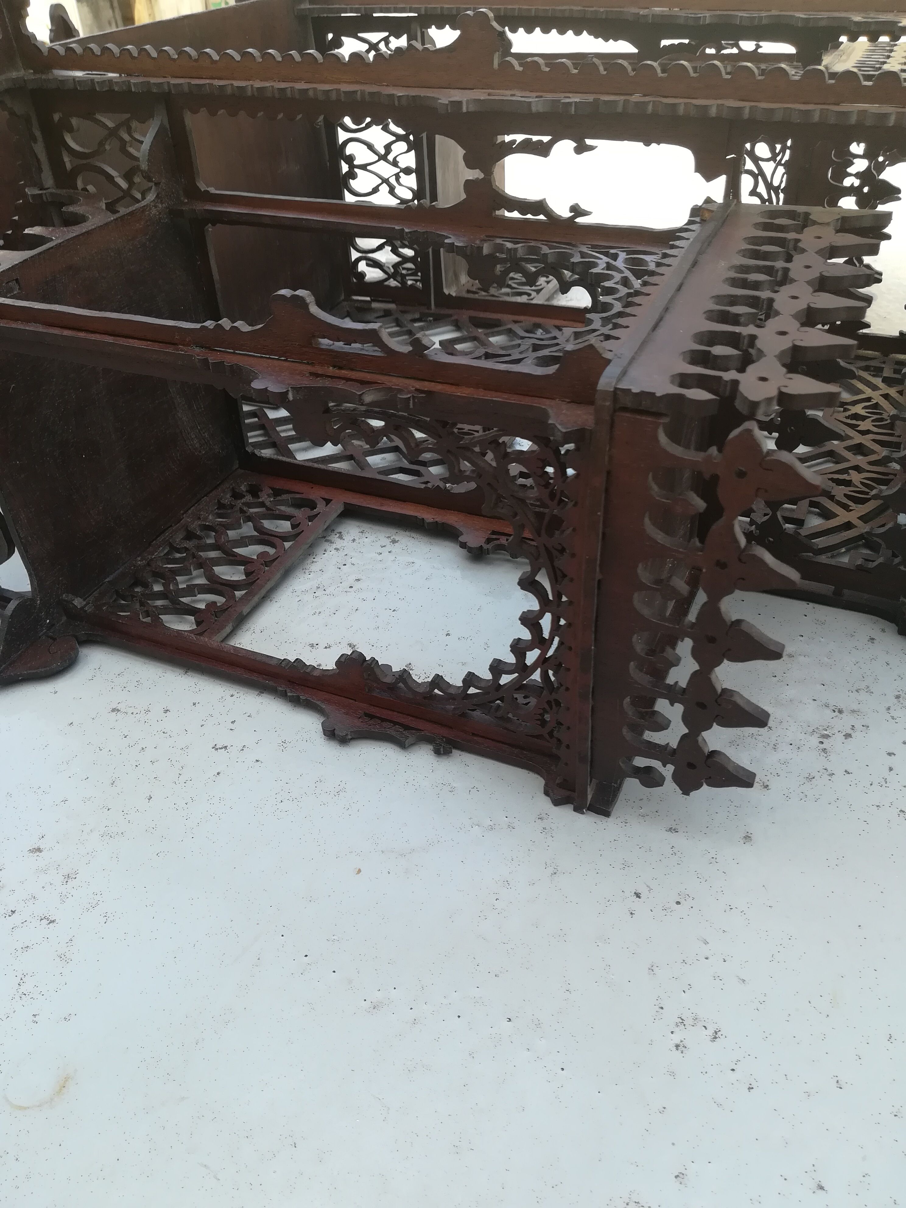 Oriental wooden shelf