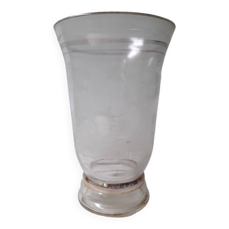 Vase ancien décor chasse (17cm) A1
