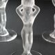 Set of 9 crystal flutes with Venus and Bacchus foot, Vannes and Bayel