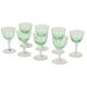 Set of 8 Val Saint Lambert Uranium Glass Aperitif Glasses