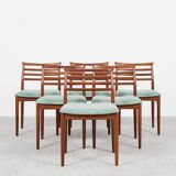 Midcentury Danish set of 6 dining chairs in teak by Erling Torvits for Sorø Stolefabrik 1960s