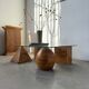Table basse en bois et verre attribuée à Metafora